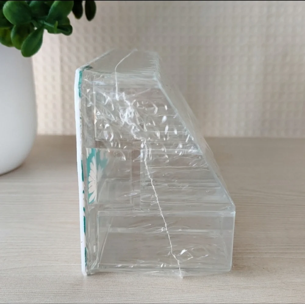 Sorbus Cosmetic Organizer Clear Acrylic Case Daisy Print, New